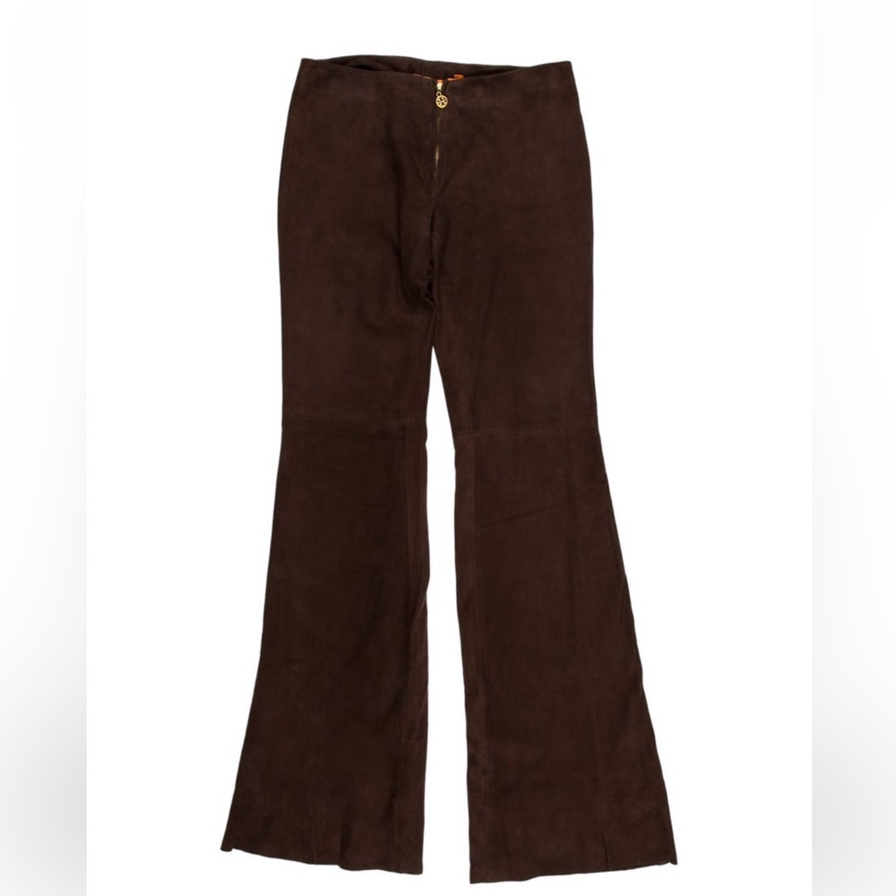 Tory Burch Low-rise Brown Flared 100% Suede Pants / Jeans (0/XS)